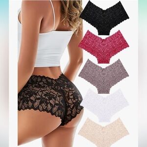 Variety lace panty set of 5 pairs sexy boyshort 420 ganja leaf print lingerie